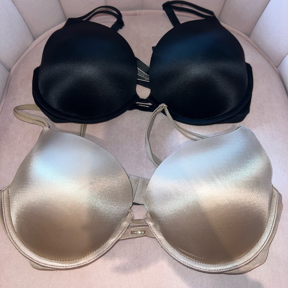 Victorias Secret size 34d push-up bras black and nude